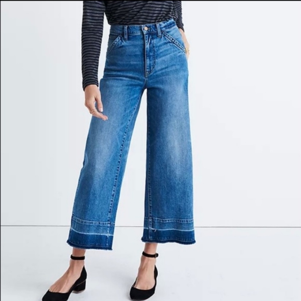 Madewell Cropped Wide Leg Jean with Droppe…